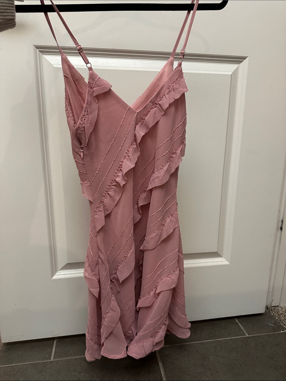 Princess Polly Blush Pink Ruffle Slip Dress